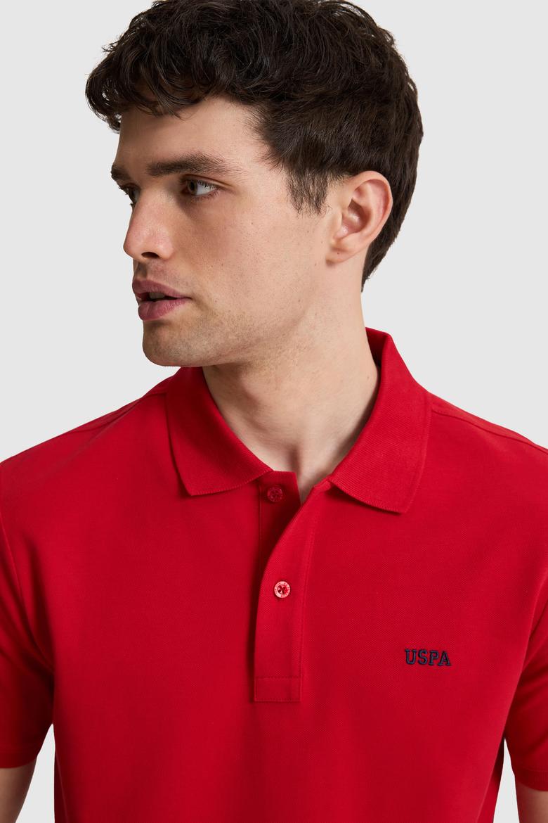 Erkek Kırmızı Regular Fit Polo Yaka Basic Tişört - 50326963177