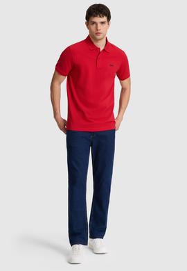 Erkek Kırmızı Regular Fit Polo Yaka Basic Tişört - 50326963177