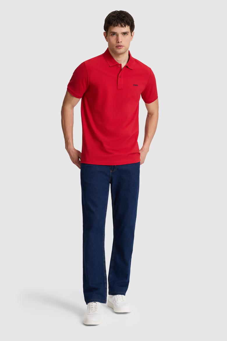 Erkek Kırmızı Regular Fit Polo Yaka Basic Tişört - 50326963177