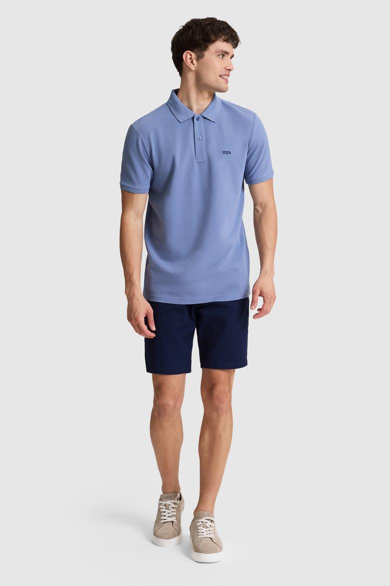 Erkek İndigo Regular Fit Polo Yaka Basic Tişört - 50326963062