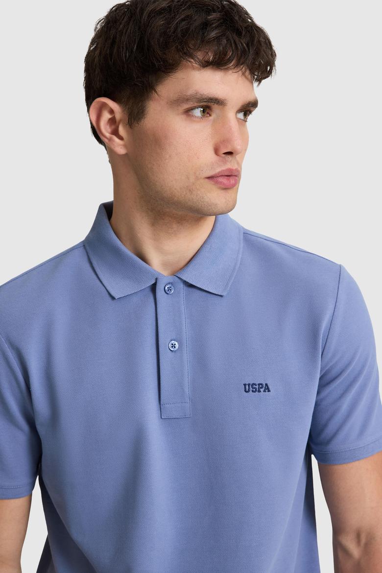 Erkek İndigo Regular Fit Polo Yaka Basic Tişört - 50326963062