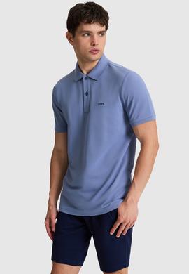 Erkek İndigo Regular Fit Polo Yaka Basic Tişört - 50326963062