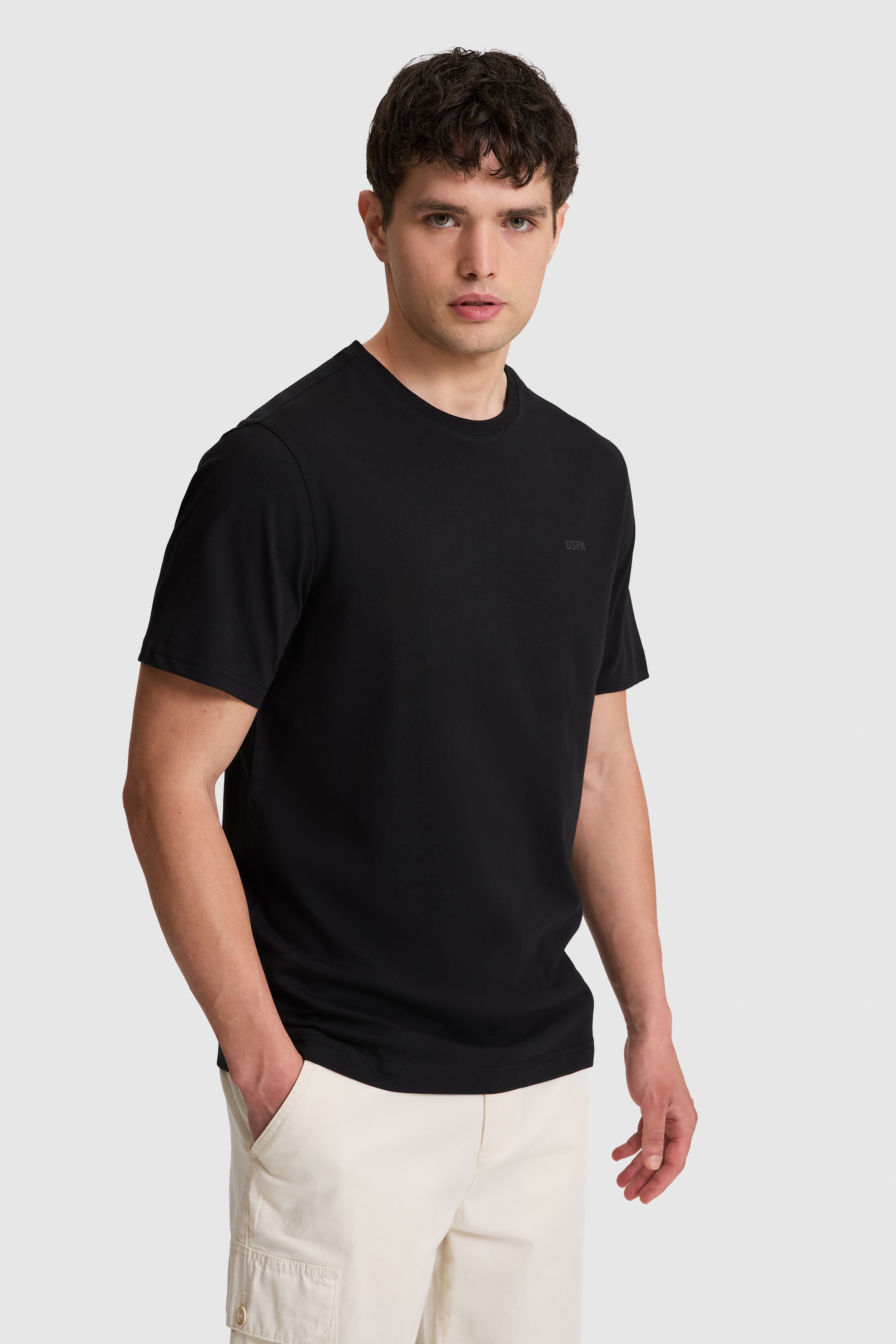 Erkek Siyah Regular Fit Polo Yaka Basic Tişört - Image 3