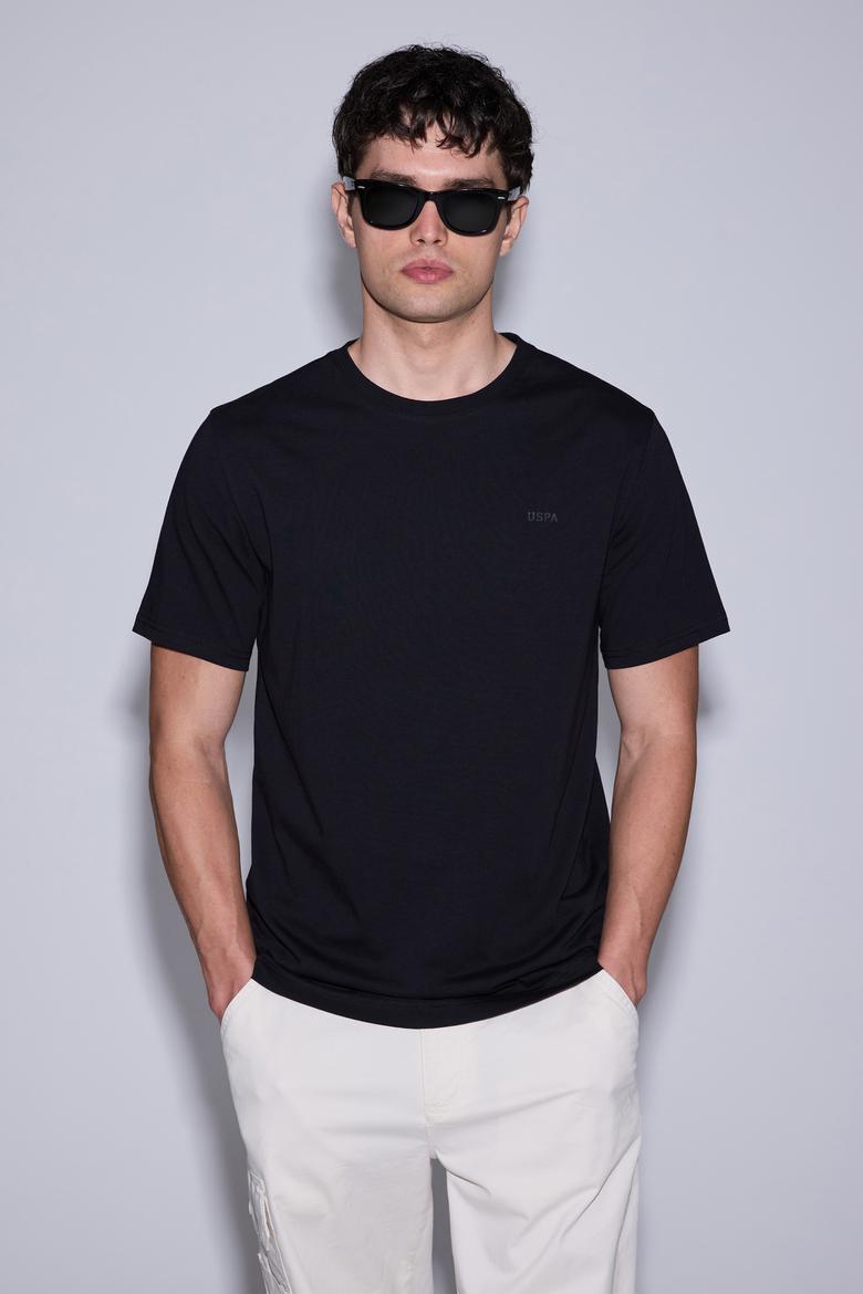 Erkek Siyah Regular Fit Polo Yaka Basic Tişört