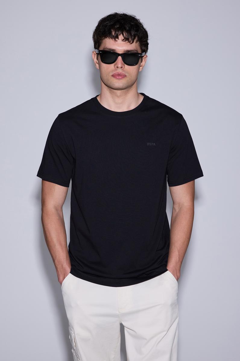 Erkek Siyah Regular Fit Polo Yaka Basic Tişört