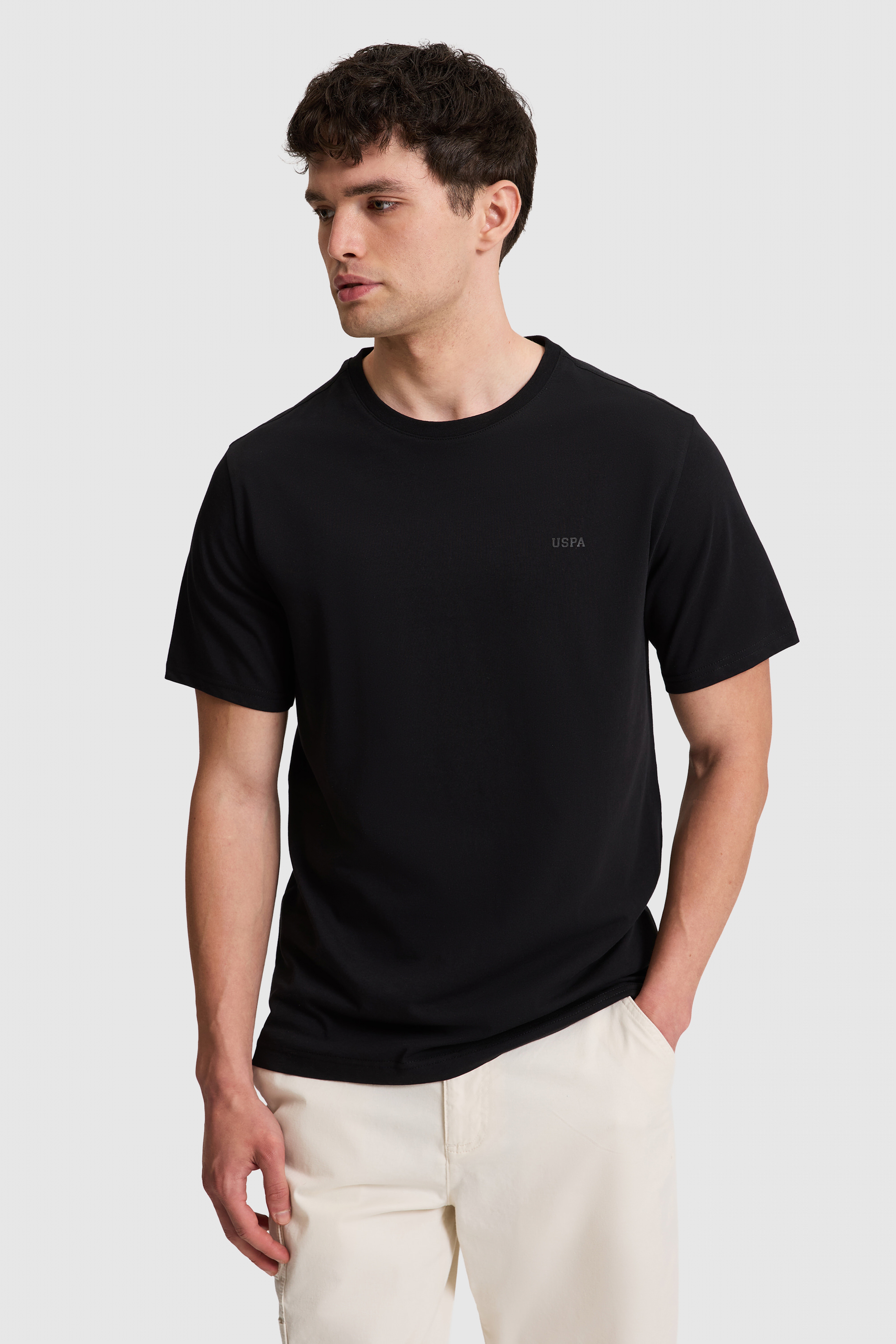 Erkek Siyah Regular Fit Polo Yaka Basic Tişört - Image 5