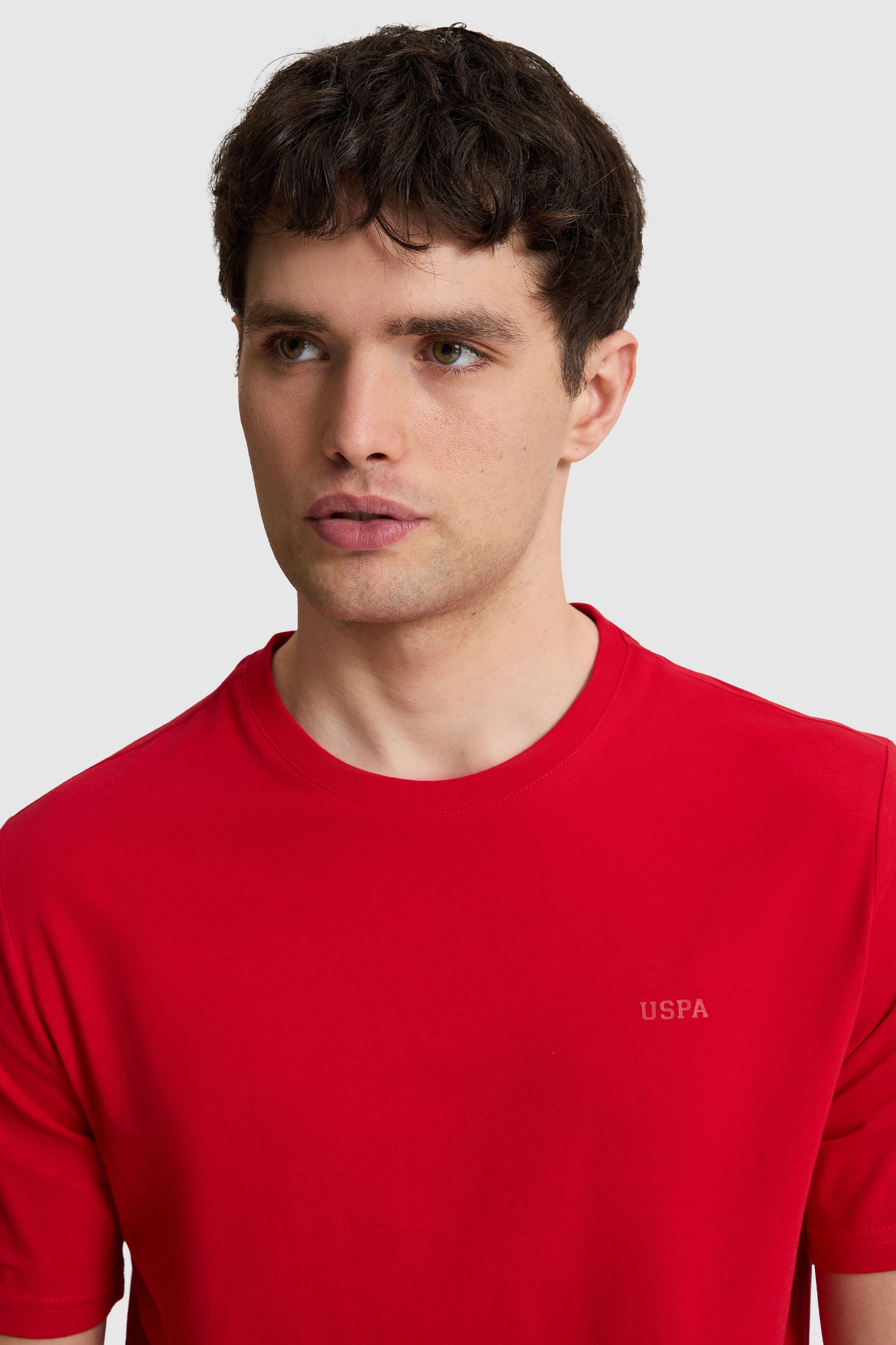 Erkek Kırmızı Regular Fit Bisiklet Yaka Basic Tişört