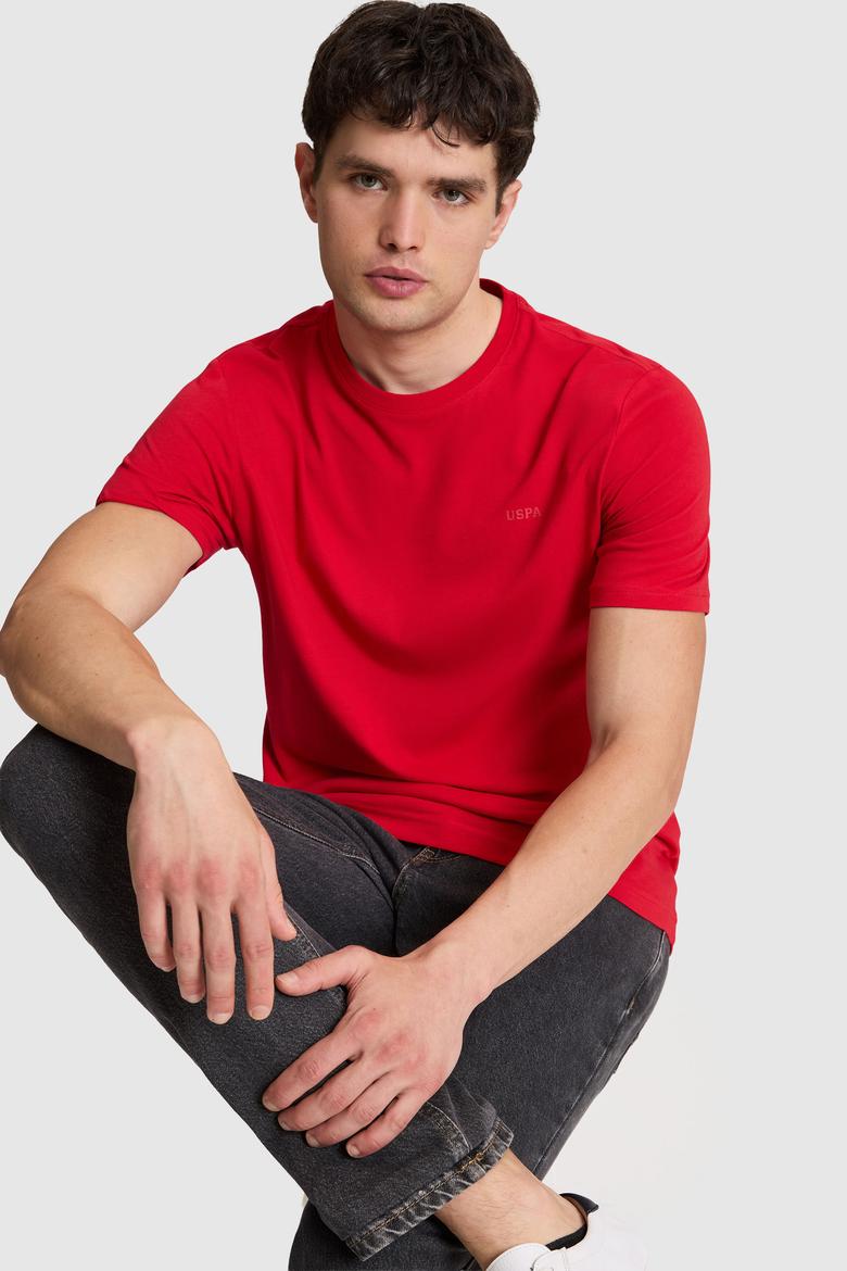 Erkek Kırmızı Regular Fit Polo Yaka Basic Tişört