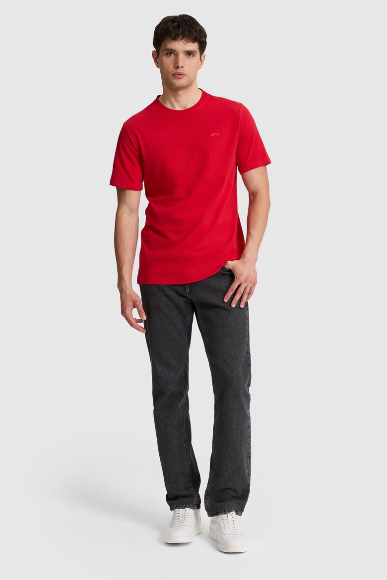 Erkek Kırmızı Regular Fit Polo Yaka Basic Tişört - 50327022126