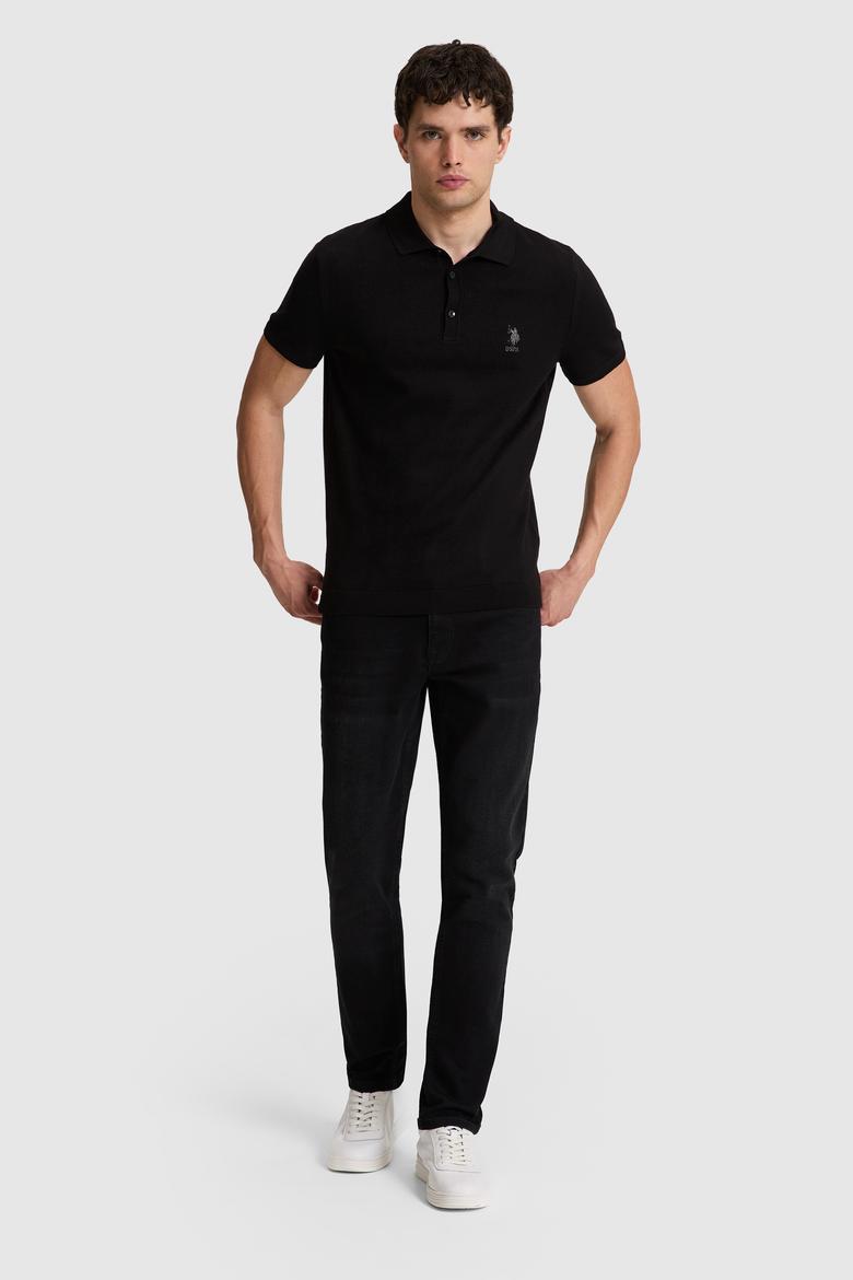 Erkek Siyah Polo Yaka Triko Tişört - 50320061040