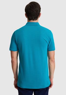 Erkek Petrol Slim Fit Polo Yaka Basic Tişört - 50322347188