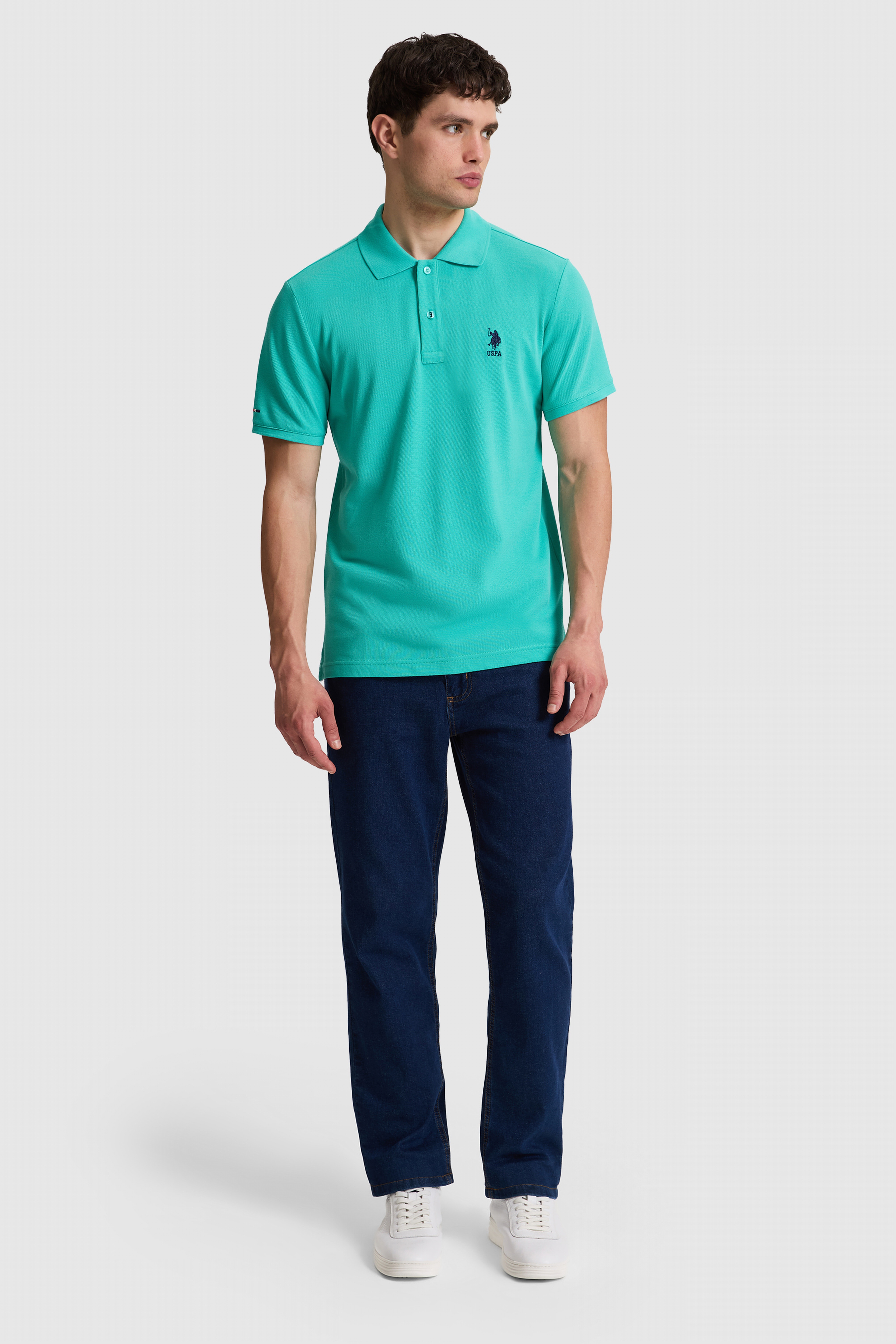 Erkek Mint Slim Fit Polo Yaka Basic Tişört - Image 4
