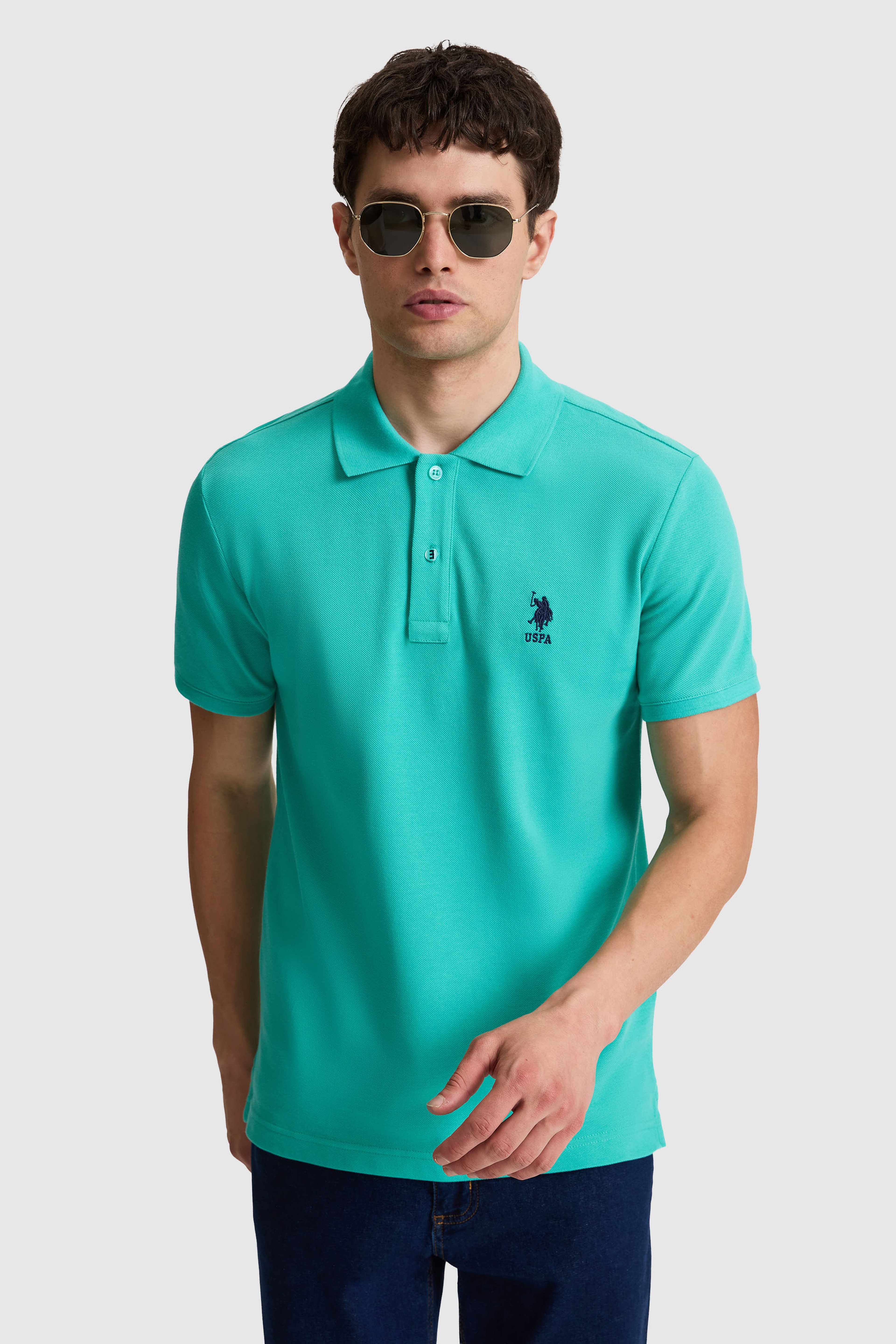 Erkek Mint Slim Fit Polo Yaka Basic Tişört