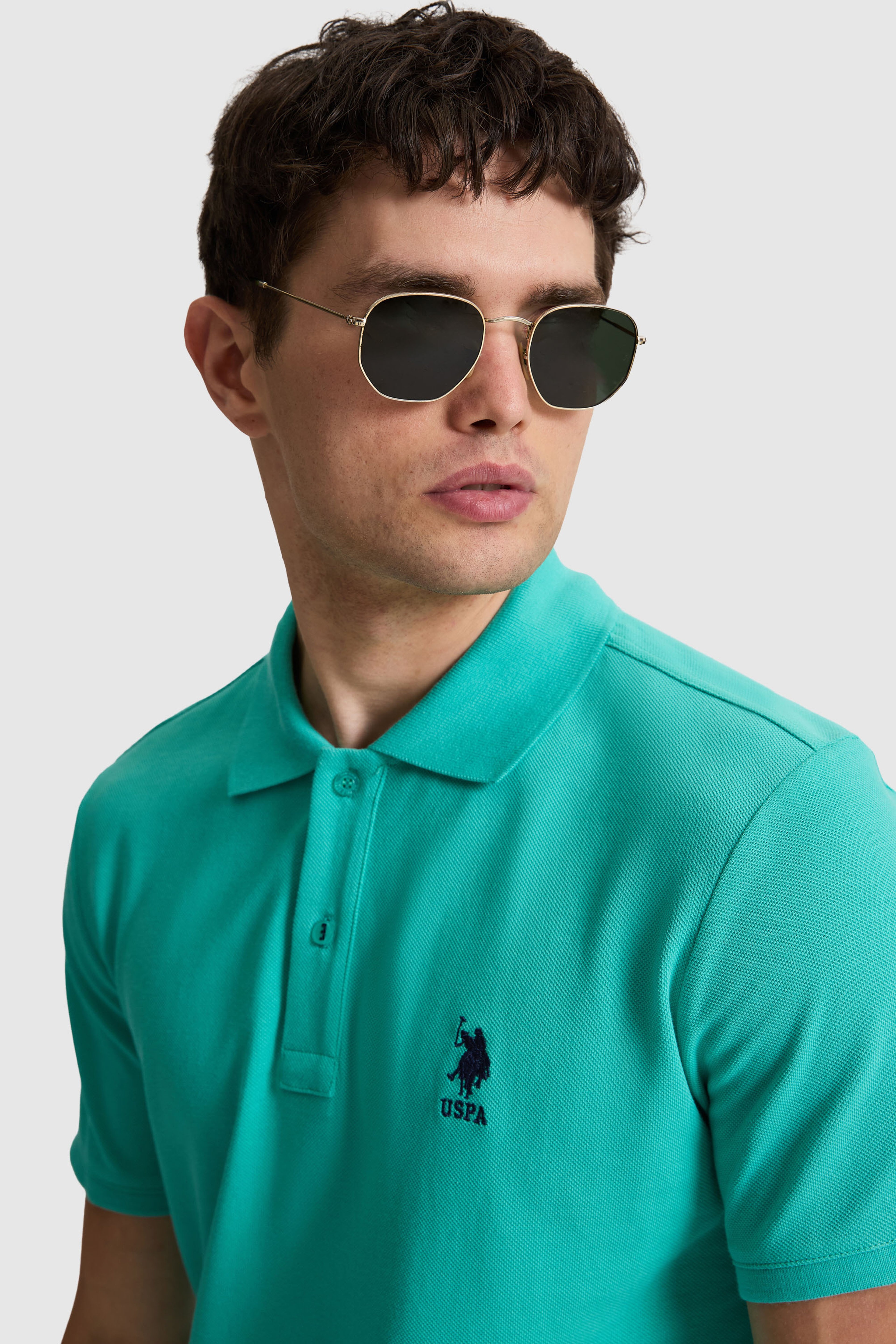 Erkek Mint Slim Fit Polo Yaka Basic Tişört