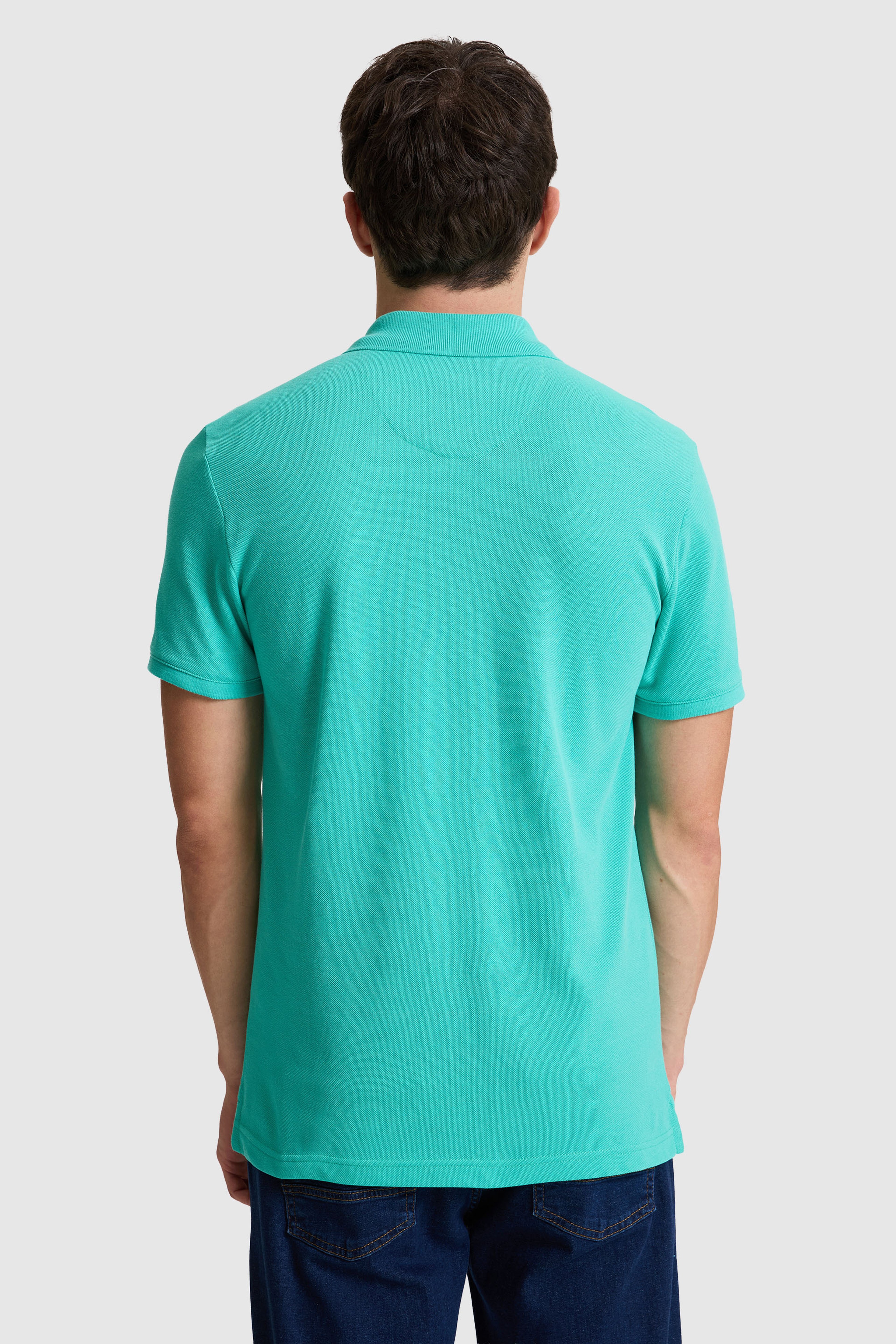 Erkek Mint Slim Fit Polo Yaka Basic Tişört