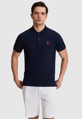 Erkek Lacivert Slim Fit Polo Yaka Basic Tişört - 50322303055