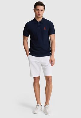 Erkek Lacivert Slim Fit Polo Yaka Basic Tişört - 50322303055