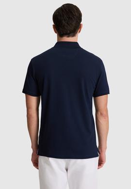 Erkek Lacivert Slim Fit Polo Yaka Basic Tişört - 50322303055