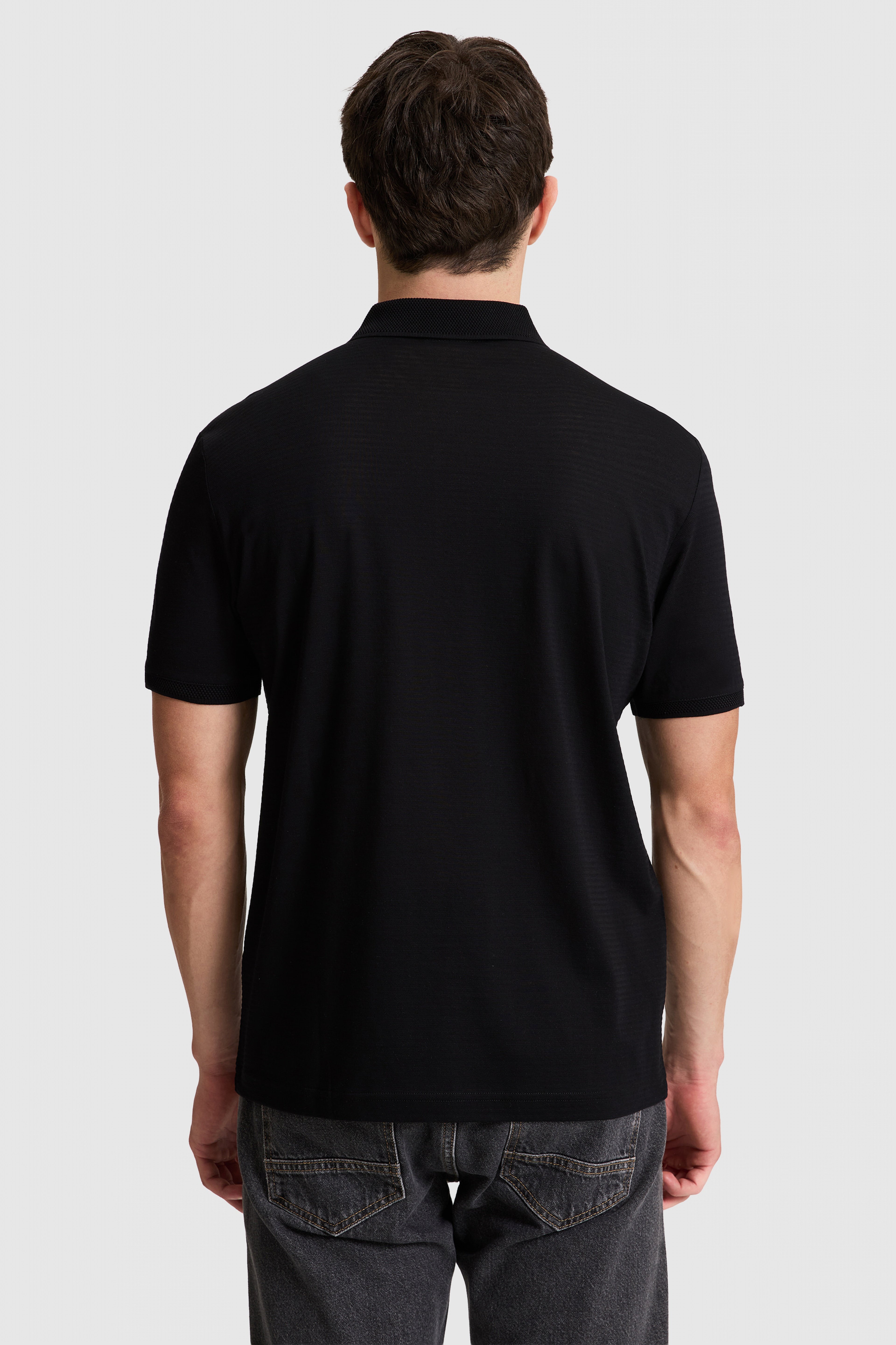 Erkek Siyah Regular Fit Polo Yaka Tişört