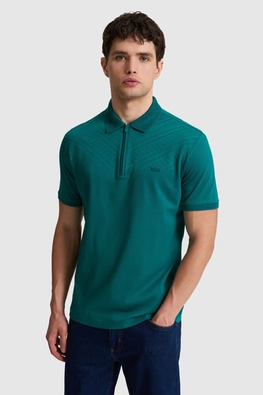 Erkek Koyu Yeşil Regular Fit Polo Yaka Tişört