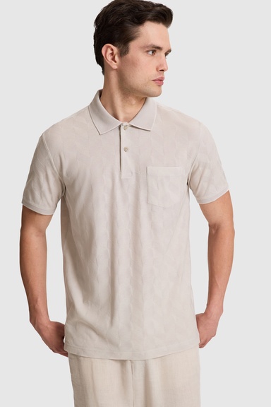 Erkek Taş Regular Fit Polo Yaka Tişört