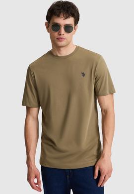 Erkek Haki Regular Fit Bisiklet Yaka Basic Tişört - 50322312102