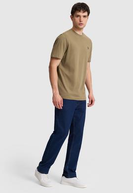 Erkek Haki Regular Fit Bisiklet Yaka Basic Tişört - 50322312102