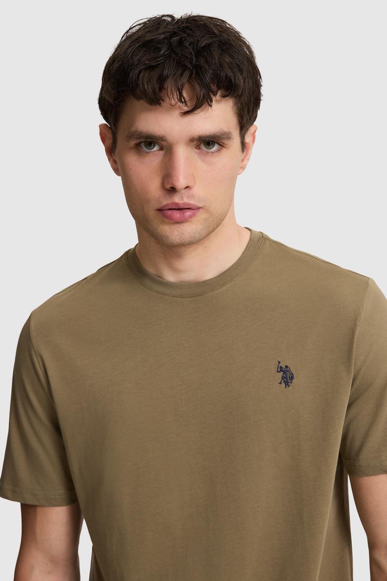 Erkek Haki Regular Fit Bisiklet Yaka Basic Tişört - 50322312102