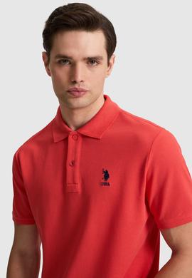 Erkek Regular Fit Polo Yaka Kırmızı Basic Tişört - 50322314177