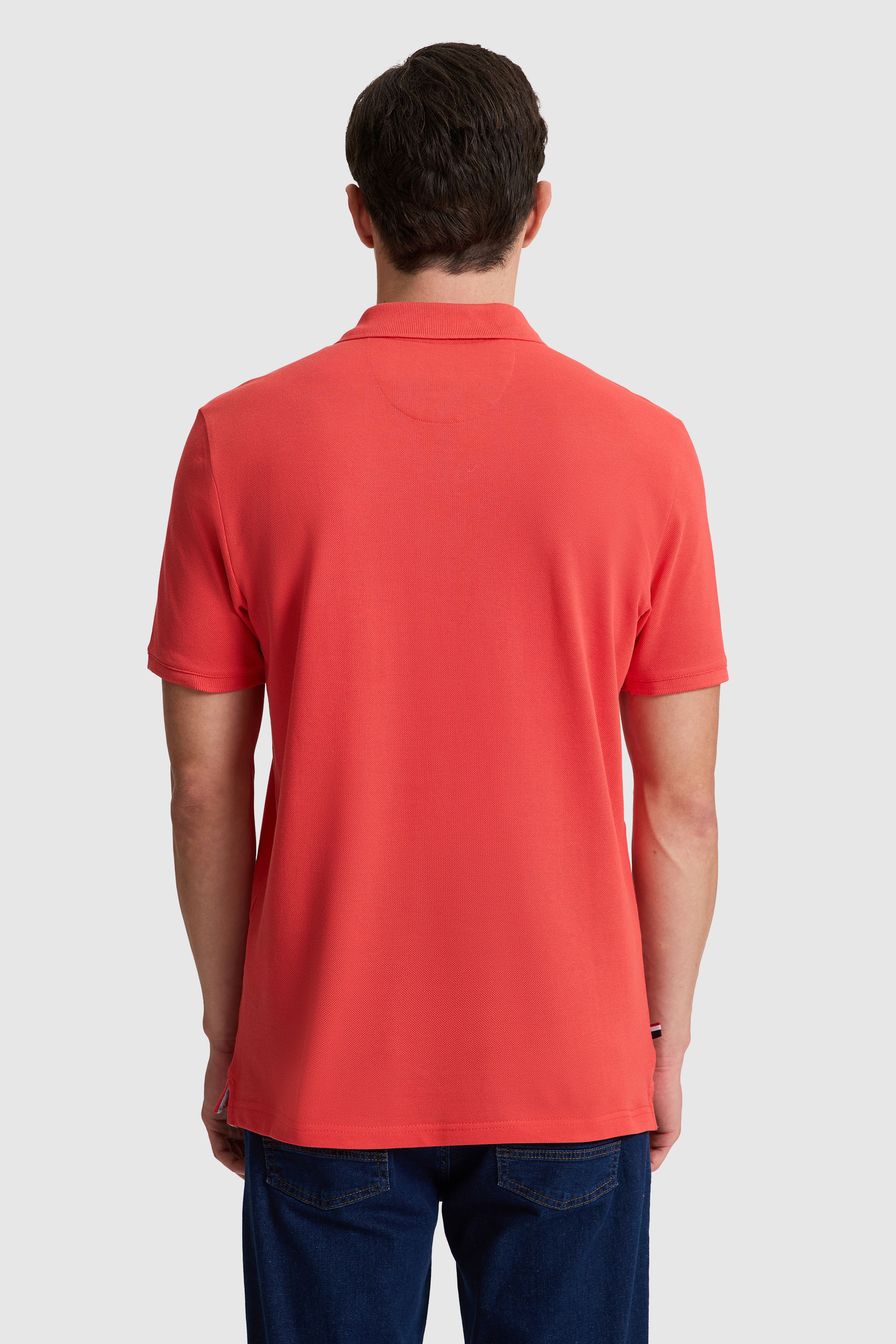 Erkek Regular Fit Polo Yaka Kırmızı Basic Tişört - Image 5