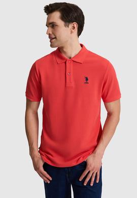 Erkek Regular Fit Polo Yaka Kırmızı Basic Tişört - 50322314177