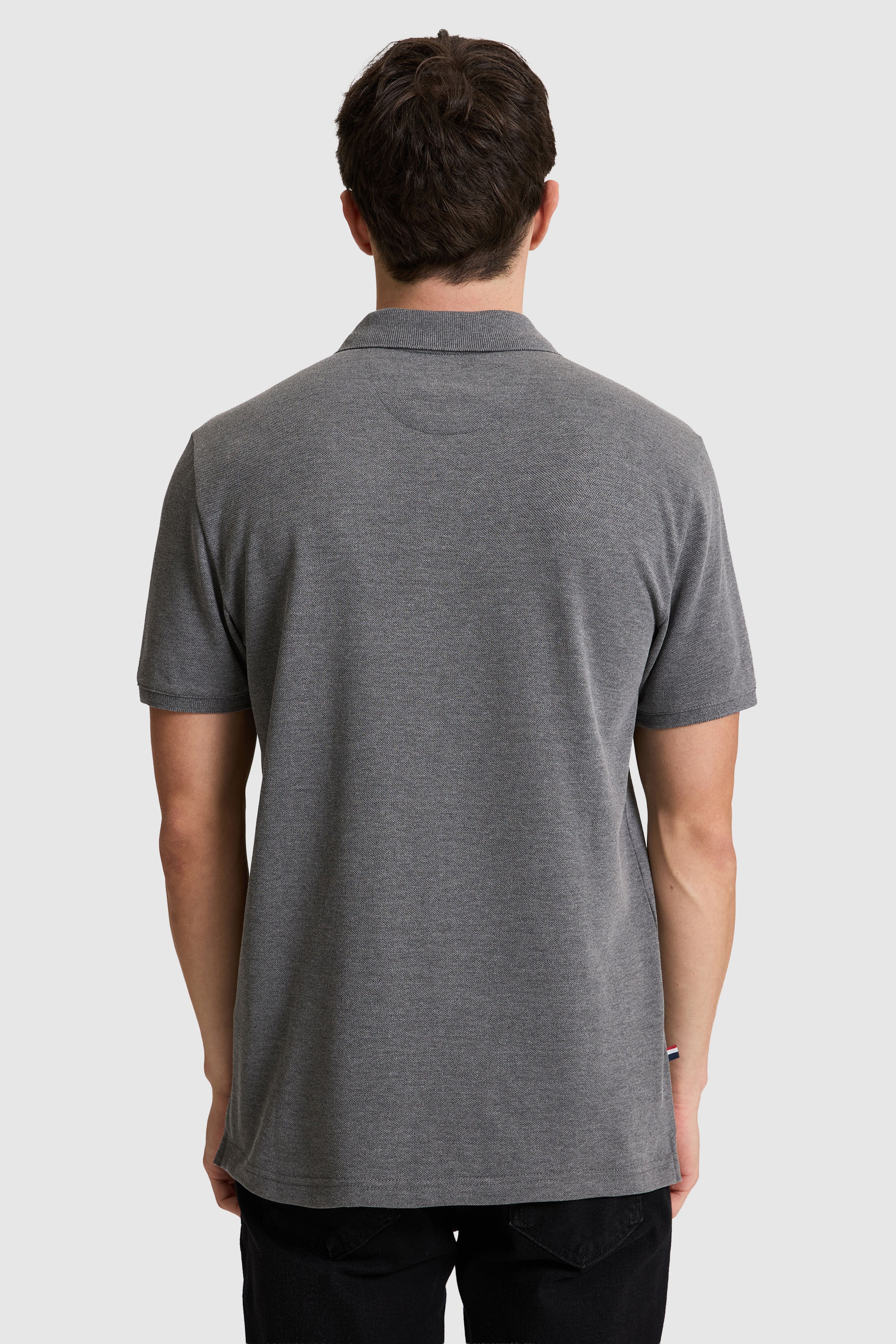 Erkek Antrasit Melanj Regular Fit Polo Yaka Basic Tişört