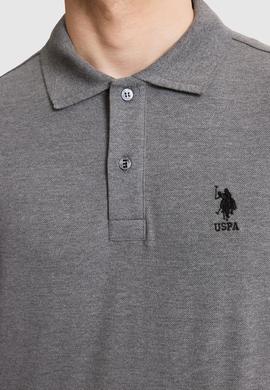 Erkek Antrasit Melanj Regular Fit Polo Yaka Basic Tişört - 50322314155