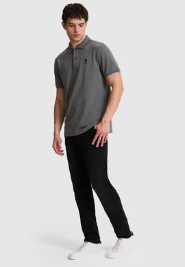 Erkek Antrasit Melanj Regular Fit Polo Yaka Basic Tişört - 50322314155