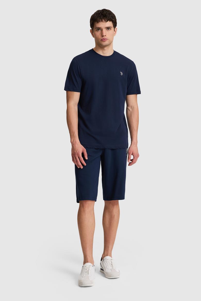 Erkek Lacivert Regular Fit Bisiklet Yaka Basic Tişört - 50322312034