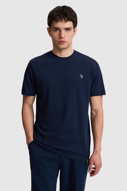 Erkek Lacivert Regular Fit Bisiklet Yaka Basic Tişört