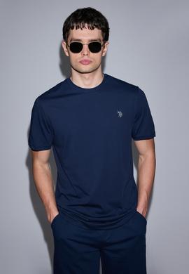 Erkek Lacivert Regular Fit Bisiklet Yaka Basic Tişört - 50322312034