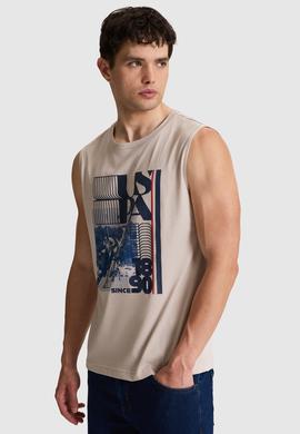 Erkek Taş Regular Fit Bisiklet Yaka Tişört - 50322439018