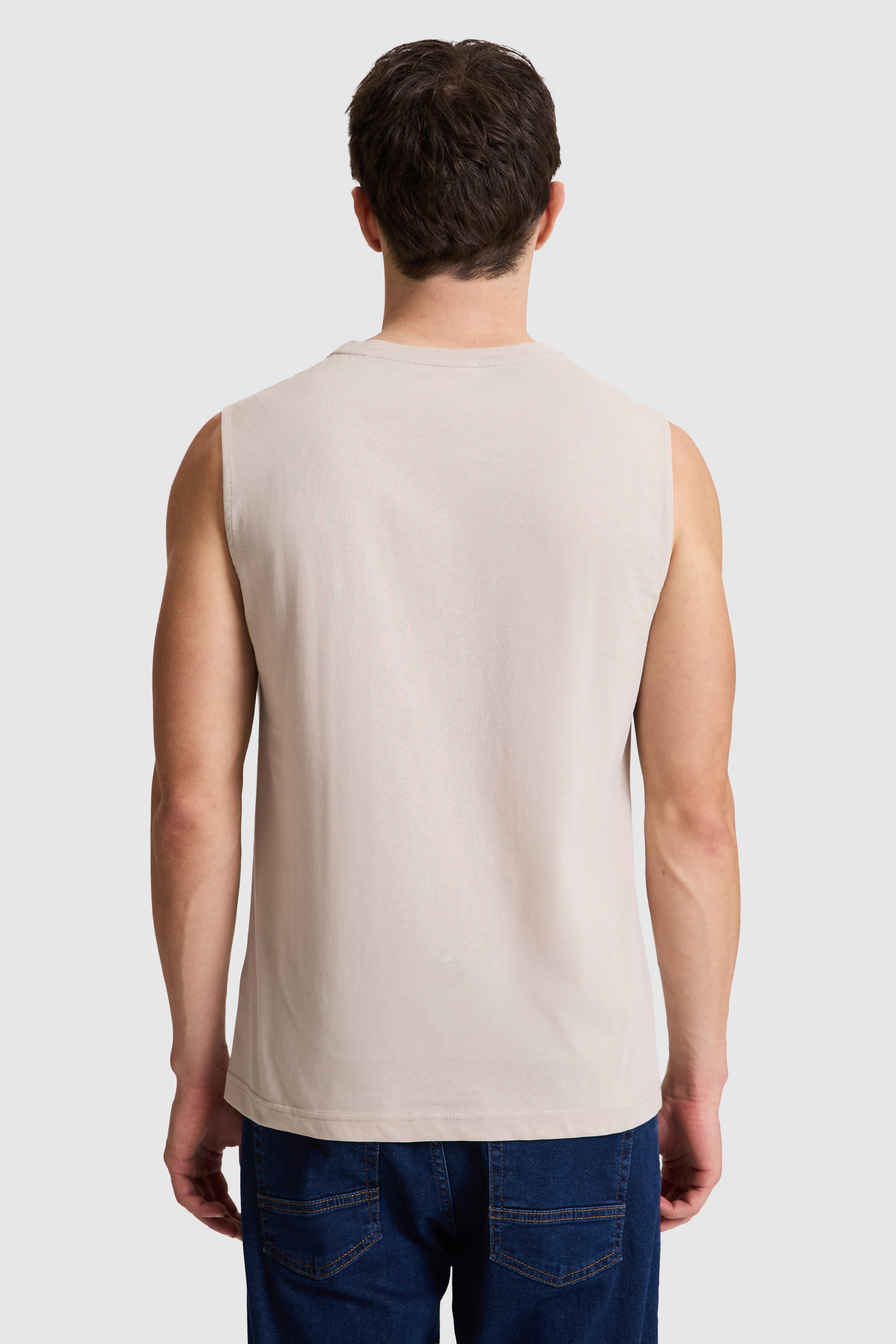 Erkek Taş Regular Fit Bisiklet Yaka Tişört - Image 5