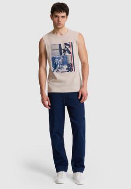 Erkek Taş Regular Fit Bisiklet Yaka Tişört - 50322439018