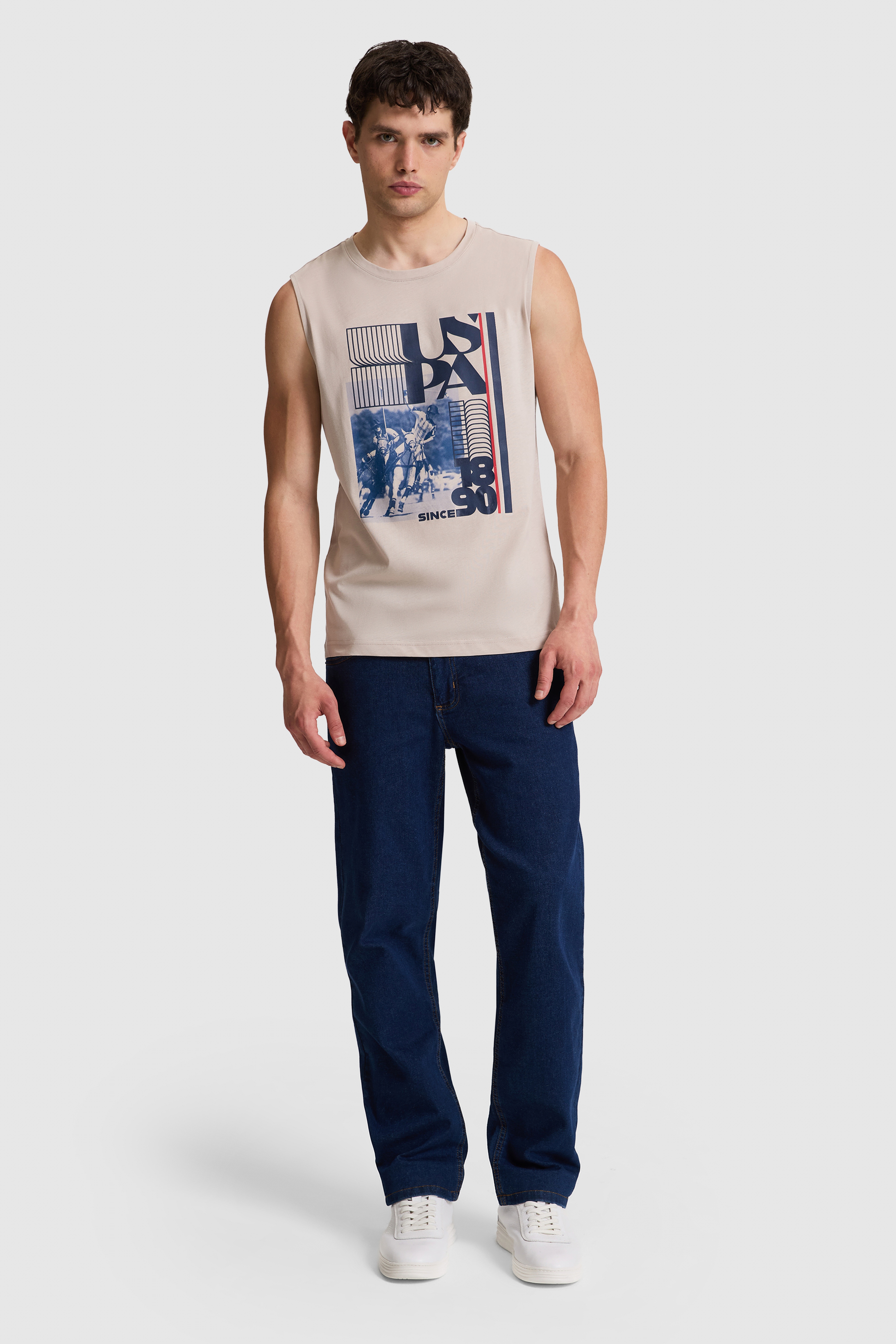 Erkek Taş Regular Fit Bisiklet Yaka Tişört - Image 4