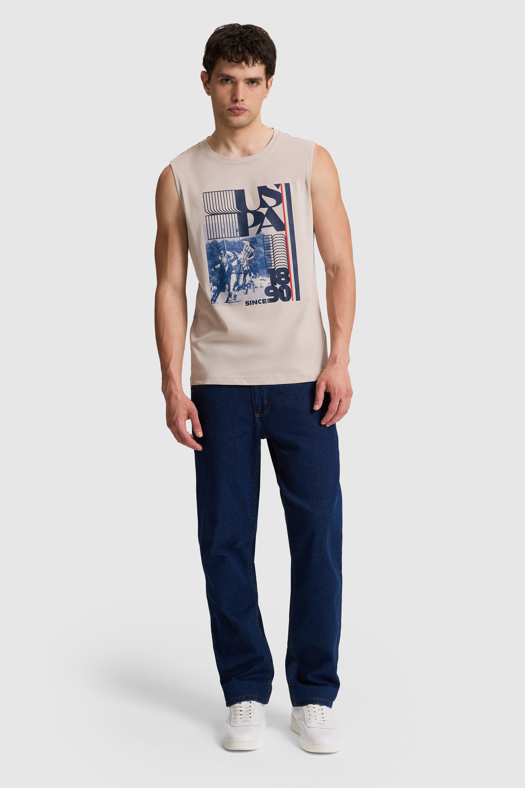 Erkek Taş Regular Fit Bisiklet Yaka Tişört - 50322439018