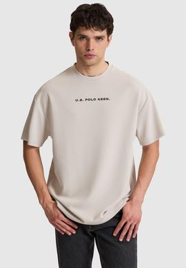 Erkek Taş Oversize Bisiklet Yaka Tişört - 50322539018