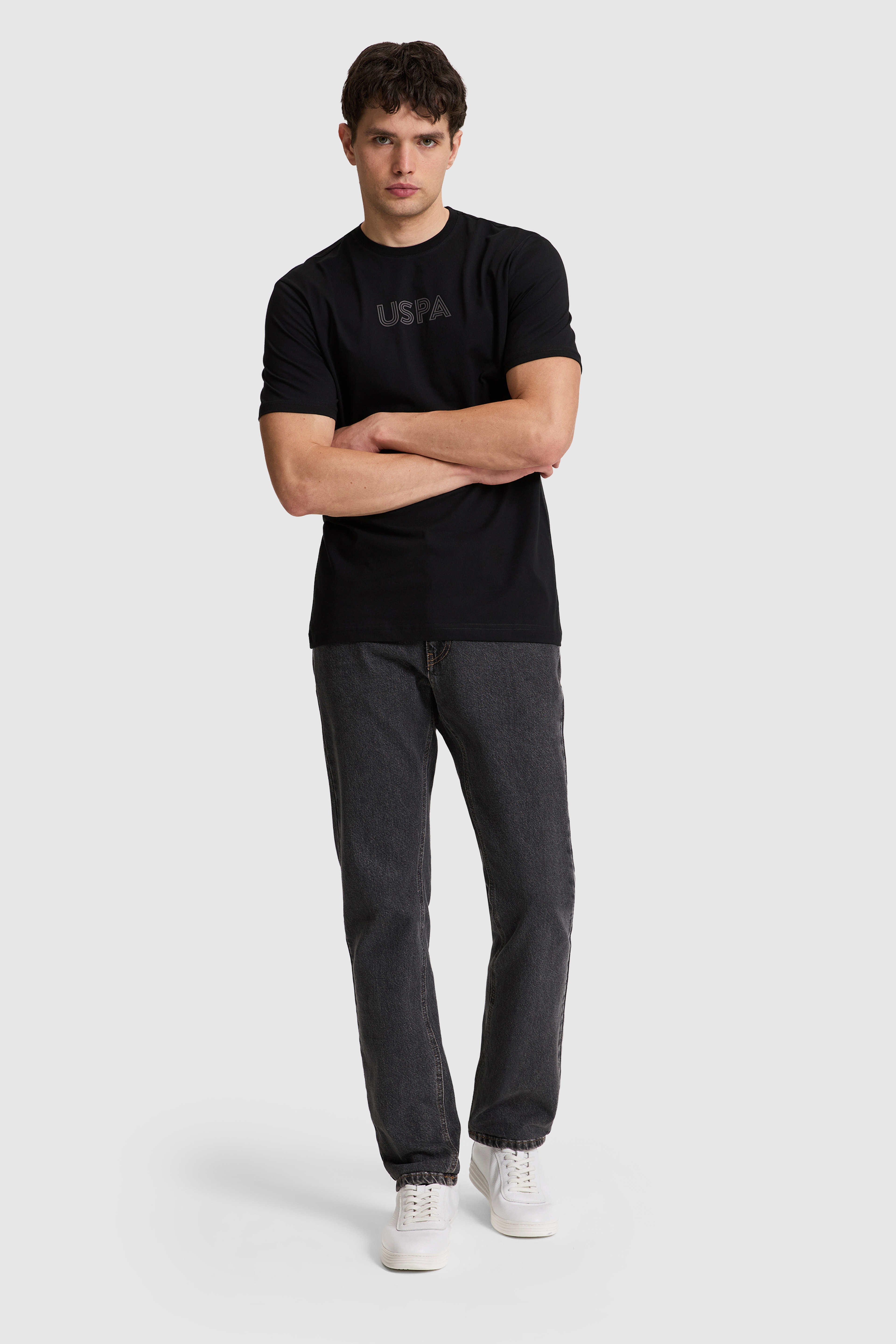 Erkek Regular Fit Bisiklet Yaka Siyah Basic Tişört - Image 4