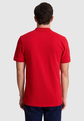 Erkek Slim Fit Polo Yaka Kırmızı Basic Tişört - 50333927023