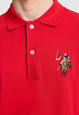 Erkek Slim Fit Polo Yaka Kırmızı Basic Tişört - 50333927023