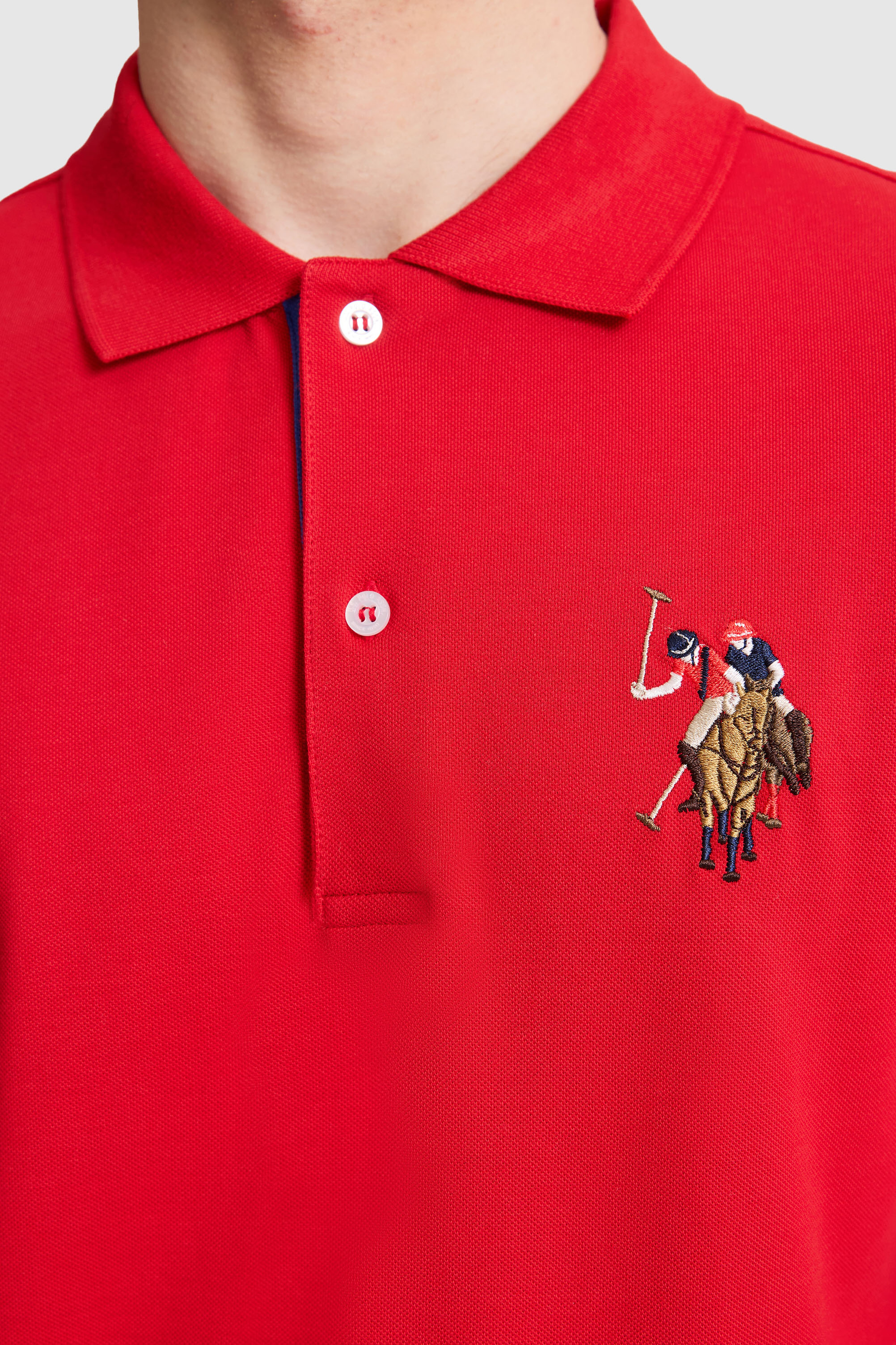 Erkek Slim Fit Polo Yaka Kırmızı Basic Tişört - Image 6