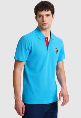 Erkek Slim Fit Polo Yaka Kobalt Basic Tişört - 50333927021
