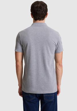 Erkek Gri Melanj Slim Fit Polo Yaka Basic Tişört - 50326920241
