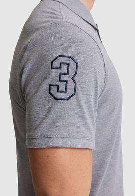Erkek Gri Melanj Slim Fit Polo Yaka Basic Tişört - 50326920241